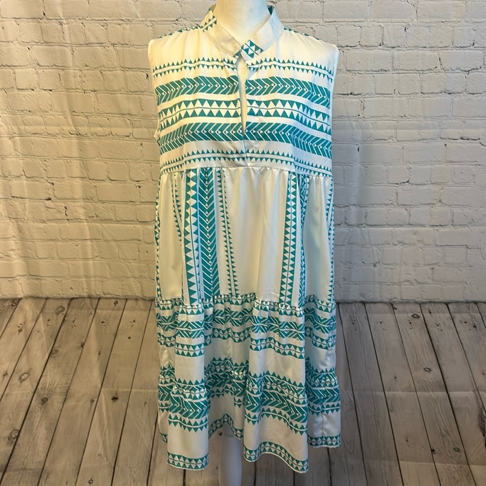 Aztec print tiered dresss